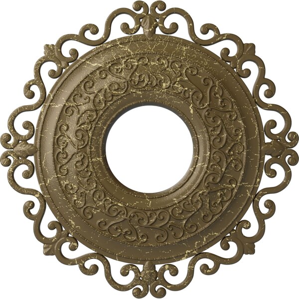 Ekena Millwork Orrington Medallion (Canopies up to 6 1/4"), 22"OD x 6 1/4"ID x 1 3/4"P, Mississippi Mud Crackle CM22ORMMC - main